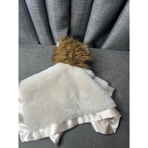 Cloud Island Lovey Security Blanket Lion Head Plush Satin Trim 14 Inch Beige - Picture 9 of 9
